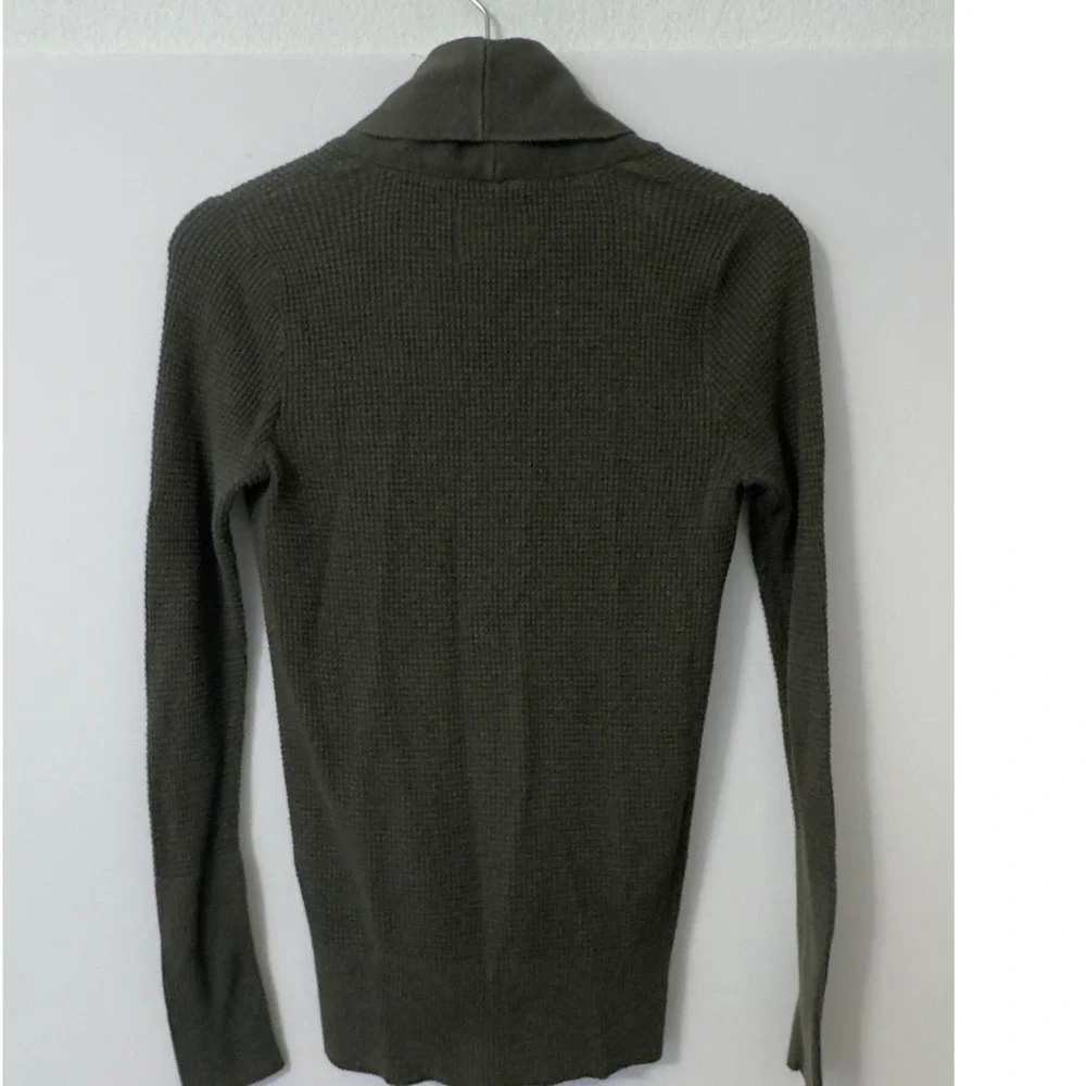 American Eagle Cardigan Mens M Olive Shawl Collar Waffle‎ Knit Gorpcore Preppy